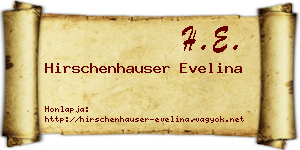 Hirschenhauser Evelina névjegykártya